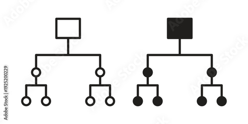 classification icon in a simple, black and white style.