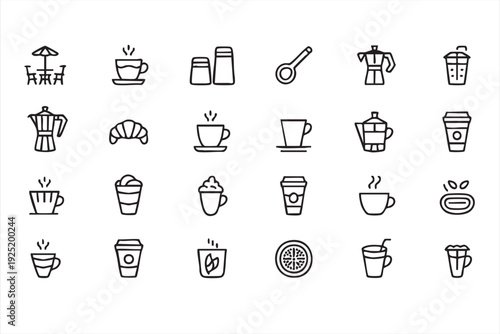 Coffeehouse infographic symbols for branding packaging and signage
