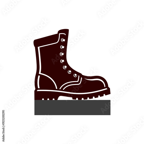 Work Boot Icon on Gray Surface