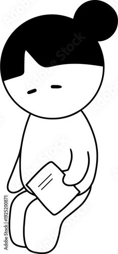 종이를 든 캐릭터