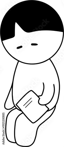 종이 든 캐릭터