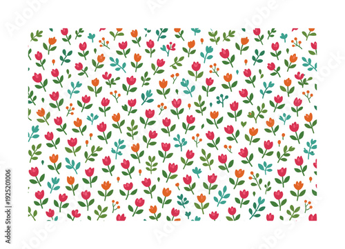 mini botanical buds pattern seamless pattern, repeating pattern, surface design, textile print, tiny floral