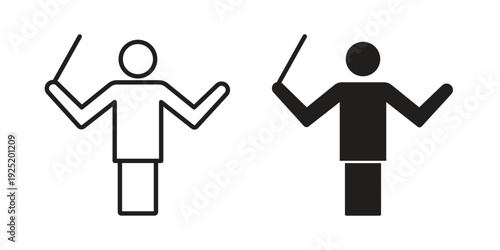 Conductor icon in a simple, black and white style.