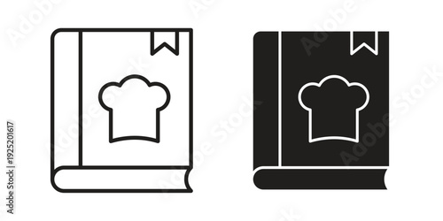 Cookbook icon in a simple, black and white style.