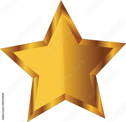 Golden star icon on white background