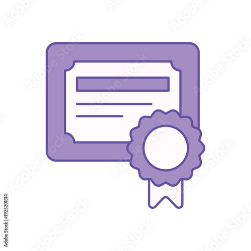 Certification icon clean and modern vector illustration