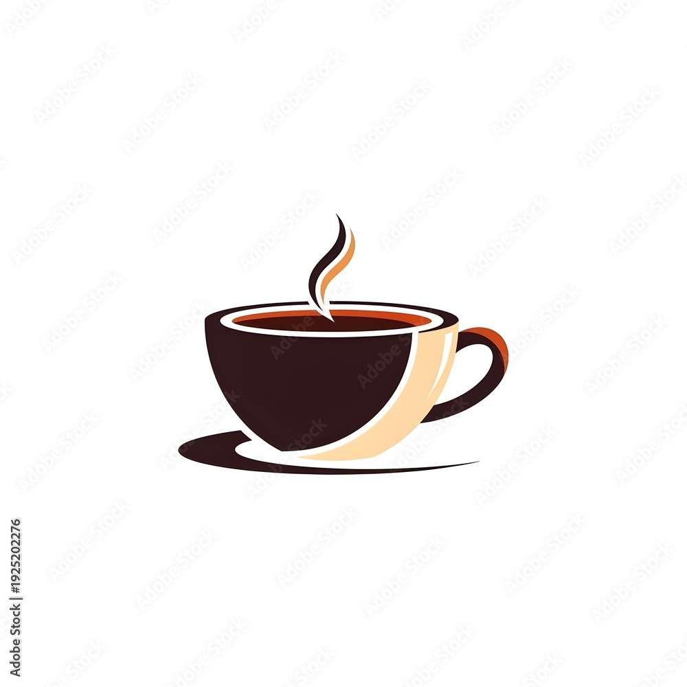 Fototapeta premium Modern Coffee Cup Logo Icon – Minimal Vector Design for Coffee Shop Branding