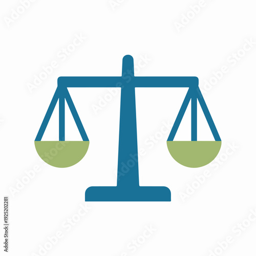 Balanced Scales of Justice Icon Symbolizing Law, Equality, and Ethics
