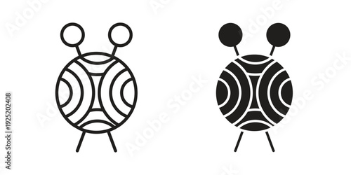 Crochet icon in a simple, black and white style.