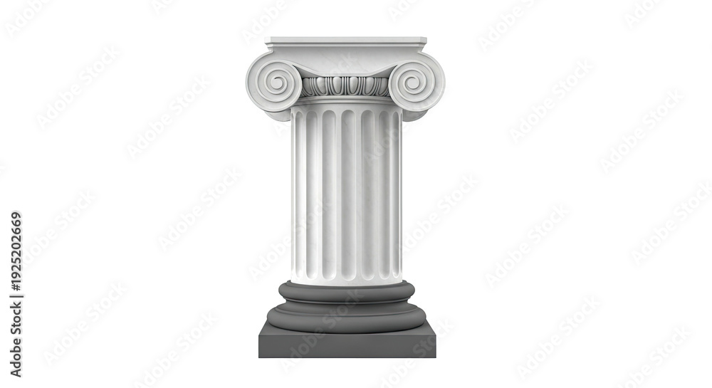 Fototapeta premium White Ionic Column with Gray Base