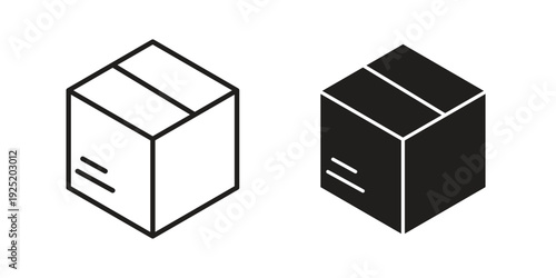 Delivering box icon in a simple, black and white style.