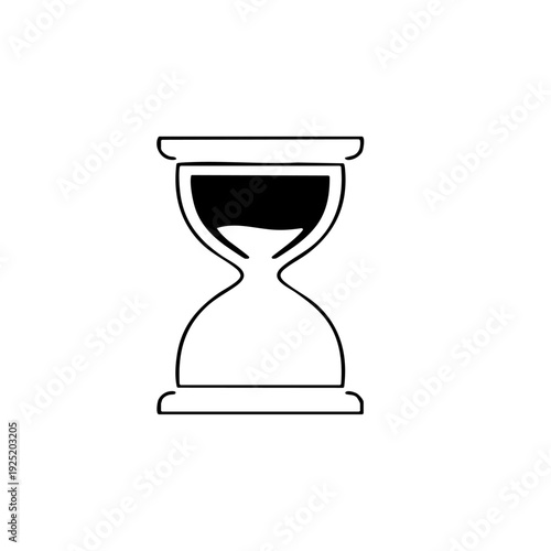 Simple black and white illustration of a classic hourglass shape