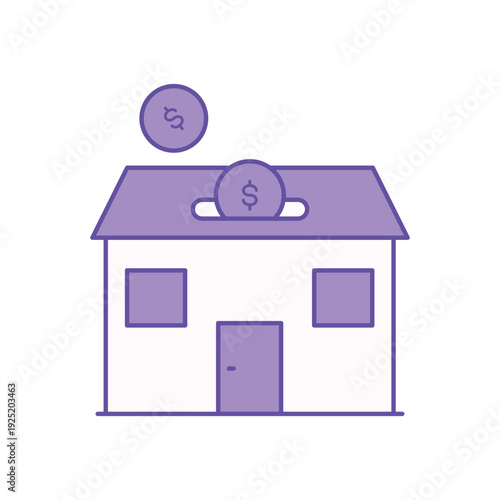 Mortgage icon clean and modern vector illustration