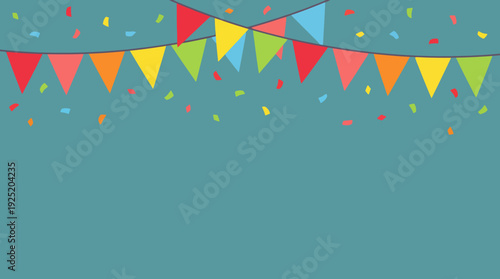 Colorful Pennant Banner Party Decoration Vector