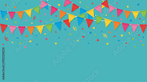 Colorful Pennant Banner Party Decoration Vector