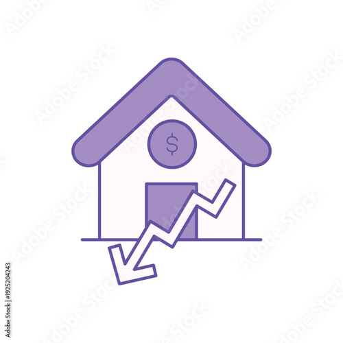 Price Drop icon clean and modern vector illustration