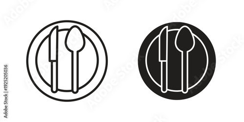 Eatery icon in a simple, black and white style.