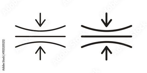 Elasticity icon in a simple, black and white style.