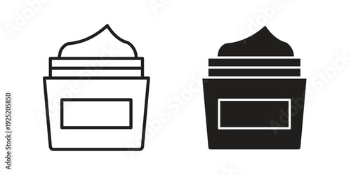 Facial cream icon in a simple, black and white style.