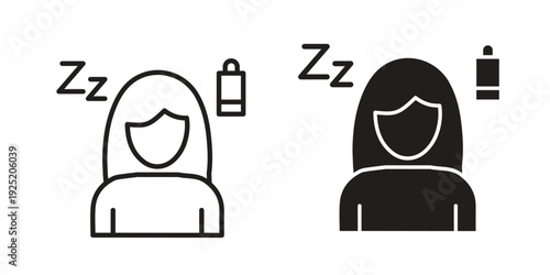 Fatigue icon in a simple, black and white style.