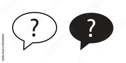 Faq help icon in a simple, black and white style.