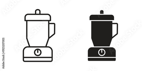 Food processor icon in a simple, black and white style.