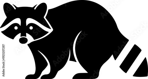 Icon of a raccoon, a wild animal known for its masked face and ringed tail
