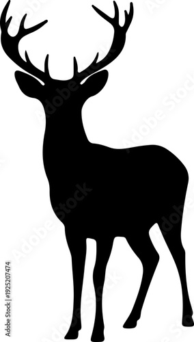 Silhouette of a majestic deer with antlers, a symbol of nature and the wild