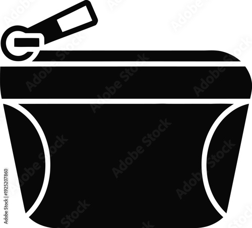 Black Silhouette of a Diaper on a White Background nappy baby care