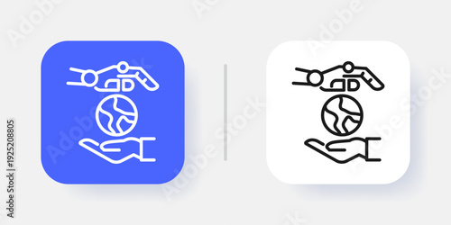 Artificial Intelligence UI Button Icon with Active and Inactive States – Modern SaaS Dashboard Interface Element