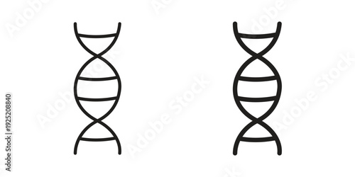 Genetic icon in a simple, black and white style.