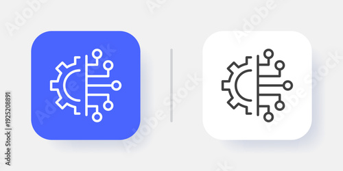 Artificial Intelligence UI Button Icon with Active and Inactive States – Modern SaaS Dashboard Interface Element