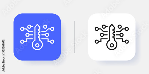 Artificial Intelligence UI Button Icon with Active and Inactive States – Modern SaaS Dashboard Interface Element