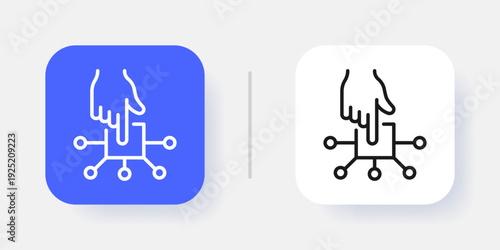 Artificial Intelligence UI Button Icon with Active and Inactive States – Modern SaaS Dashboard Interface Element