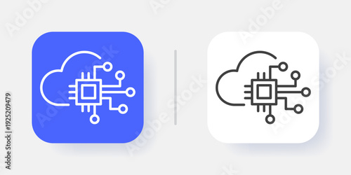 Artificial Intelligence UI Button Icon with Active and Inactive States – Modern SaaS Dashboard Interface Element