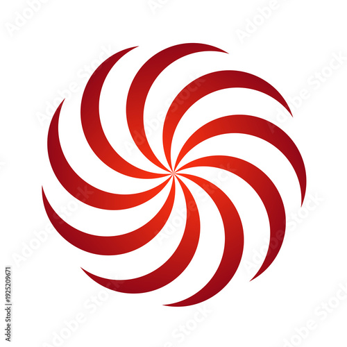Wallpaper Mural Vibrant Red Spiral Pinwheel Shape isolated on a transparent background Torontodigital.ca