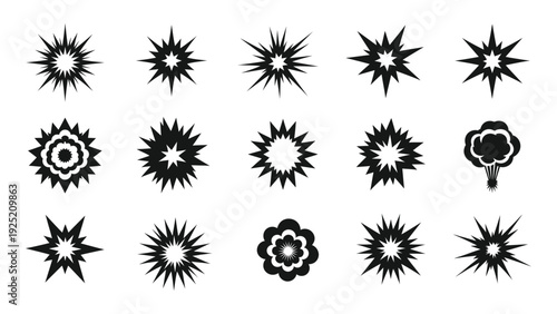 explosion icon silhouette vector illustration isolated