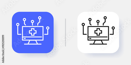 Artificial Intelligence UI Button Icon with Active and Inactive States – Modern SaaS Dashboard Interface Element