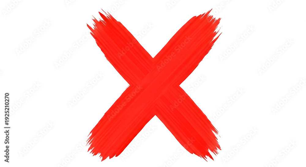 Obraz premium A large red x mark isolated on transparent background