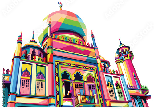 Ramadhan kareem theme illustration graphic design