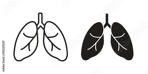 Human lungs icon in a simple, black and white style.