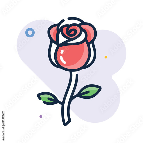 Elegant outline icon of rose for womens day celebration theme