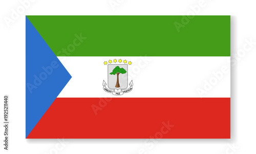 Equatorial Guinea national flag in flat style. Vector flat background.