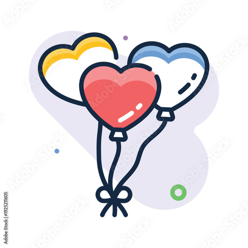 Outline icon of balloons for women's day celebration