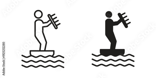 Kitesurf signs in a simple, black and white style.