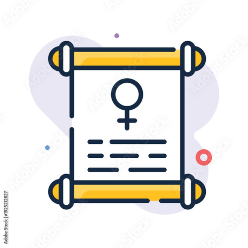 Outline icon of womens rights for womens day celebration