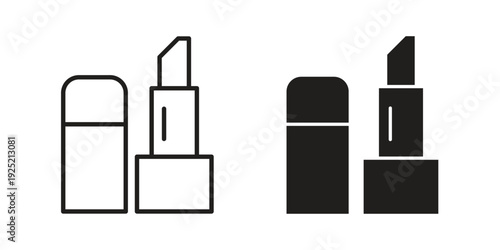 Lipstick icon in a simple, black and white style.