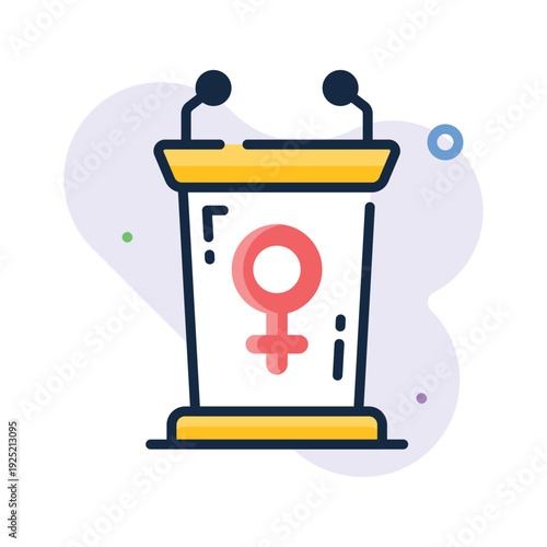 Visually appealing outline icon of womens debate for womens day celebration