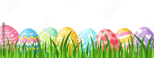 Vector image of painted Easter eggs in honor of the bright spring holiday of Easter. Element for your design.