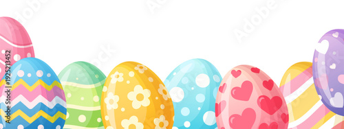 Vector image of painted Easter eggs in honor of the bright spring holiday of Easter. Element for your design.
